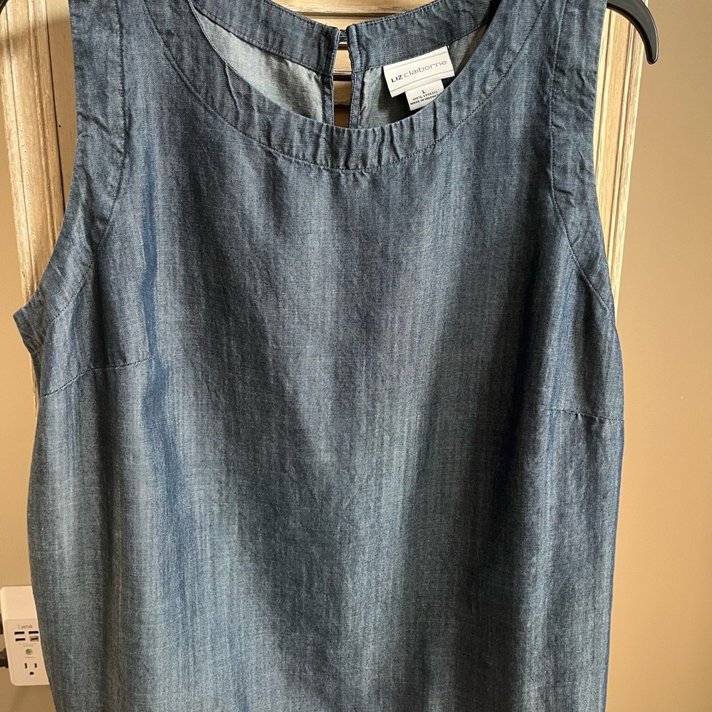 Liz Claiborne Sleeveless Chambray Dress